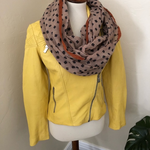 Buttery soft yellow moto jacket; Needle & Thread - Picture 2 of 6